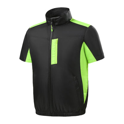 Cross-border Heat Prevention Fan Clothing Short-sleeved Air Conditioning Clothing Intelligent Cooling Refrigeration Clothing Men's and Women's Labor Protection Welding Short-sleeved Jacket