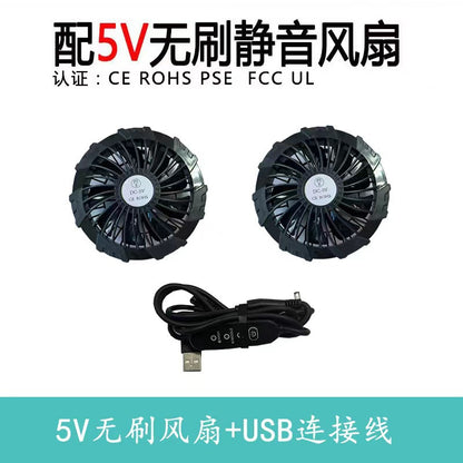 Cross-border new summer cooling air conditioning clothes men's and women's USB charging vest refrigeration outdoor fan clothes factory direct sales