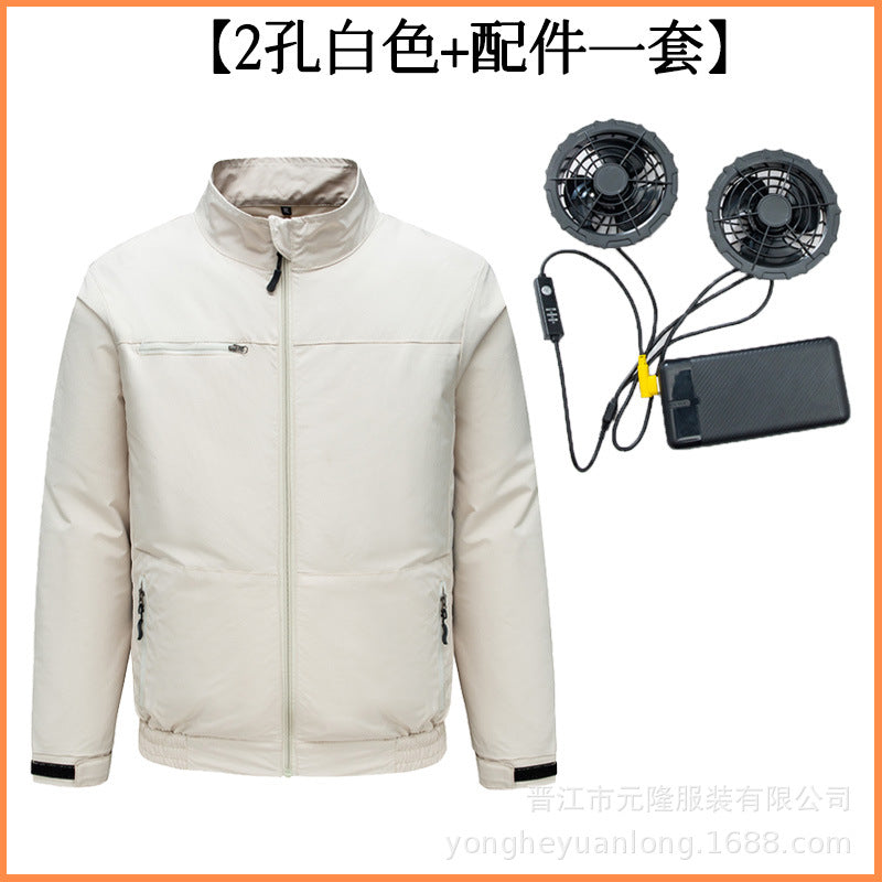 Cross-border Air-conditioning Clothing Summer Cooling Fan Clothing Men's Workers' Clothing with Fan Summer-heat Protection Electric Welding Labor Protection Work Clothes