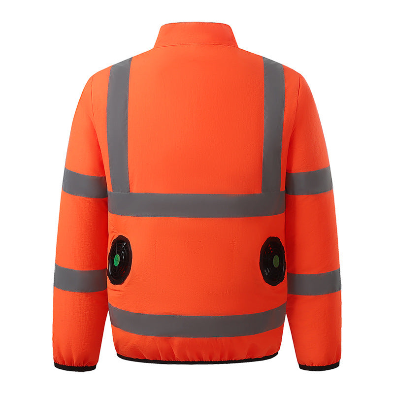 Cross-border Summer New Reflective Strip Air-conditioning Suit Jacket Clothes with Fan Safety Work Clothes Men's Service Clothes
