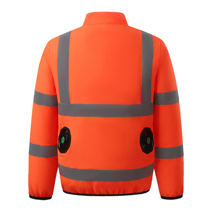 Cross-border Summer New Reflective Strip Air-conditioning Suit Jacket Clothes with Fan Safety Work Clothes Men's Service Clothes