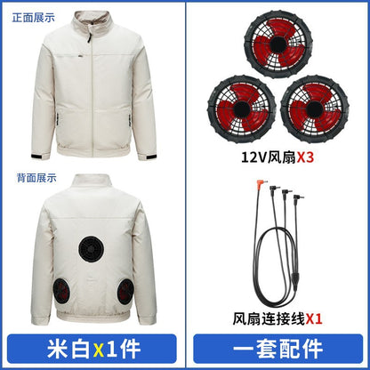 国境を越えた新しいスマート空調服ジャケット 扇風機付き 屋外作業服 労働保護 扇風機服