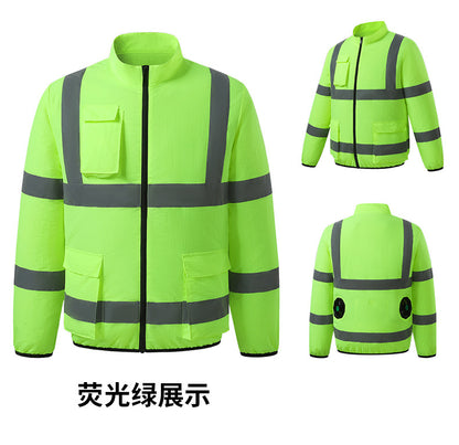 Cross-border Summer New Reflective Strip Air-conditioning Suit Jacket Clothes with Fan Safety Work Clothes Men's Service Clothes