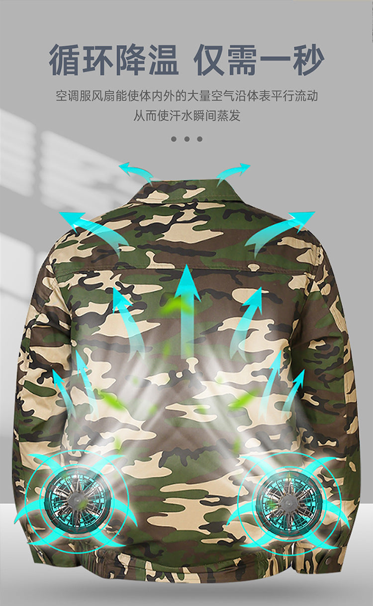 Clearance air conditioning clothing fan clothing fan camouflage clothing with fan clothing clothing source factory