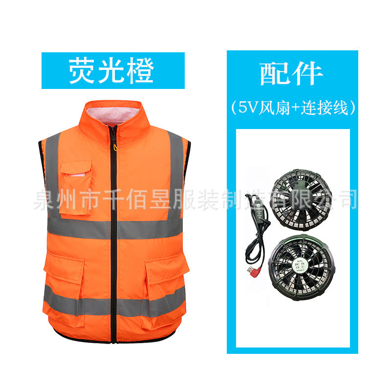Fan Clothing, Summer Variety of Air-Conditioned Clothing, Technology, Large Fan Cooling, Construction Site Fishing Vest for Men, Exclusively for Cross-Border Use