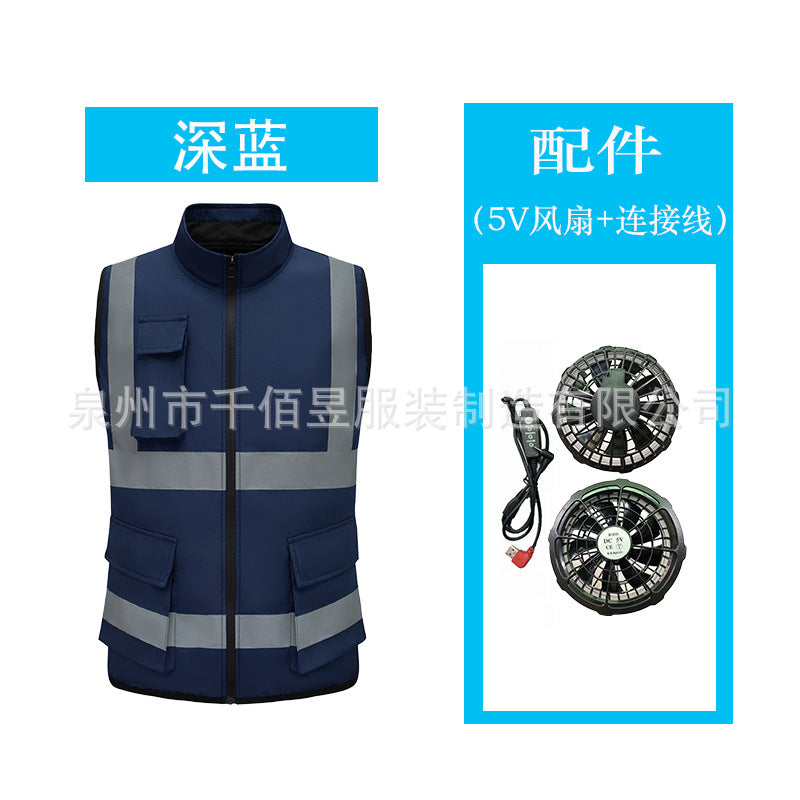 Fan Clothing, Summer Variety of Air-Conditioned Clothing, Technology, Large Fan Cooling, Construction Site Fishing Vest for Men, Exclusively for Cross-Border Use
