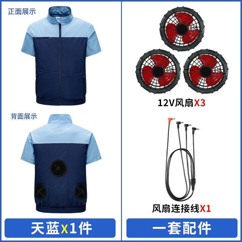 国境を越えた新しいスマート空調服ジャケット 扇風機付き 屋外作業服 労働保護 扇風機服