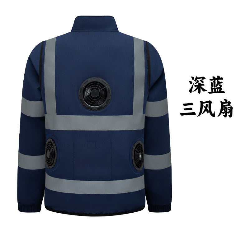 新型空冷服、反射型長袖作業服3ファン付き、労動保護服、屋外日焼け止め作業服