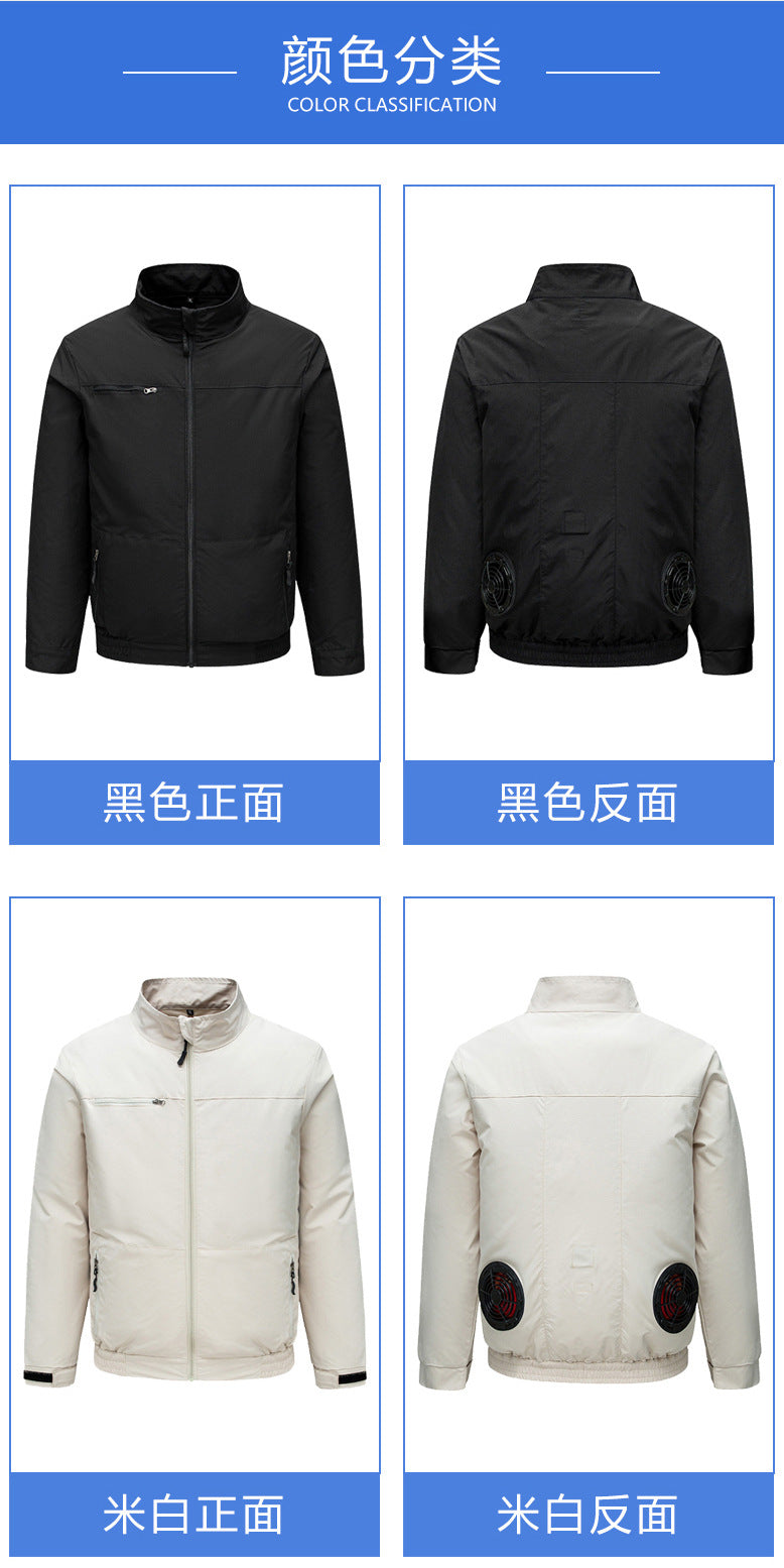 国境を越えた新しいスマート空調服ジャケット 扇風機付き 屋外作業服 労働保護 扇風機服