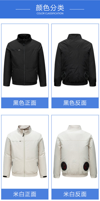 国境を越えた新しいスマート空調服ジャケット 扇風機付き 屋外作業服 労働保護 扇風機服