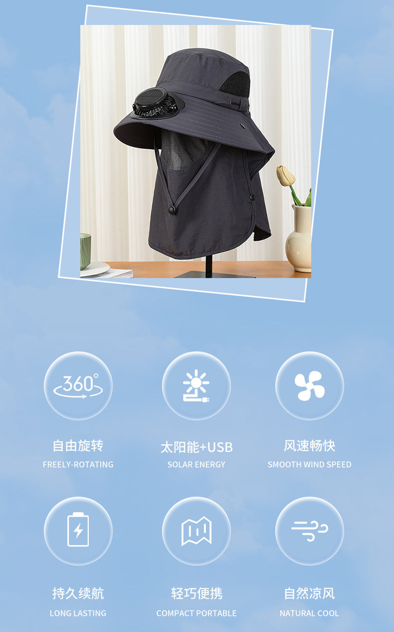 New Sun Hat for Men and Women in Summer, Uv Protection, Neck Protection, Sun Protection, Solar Fan Hat, Outdoor Mountaineering Fisherman Hat