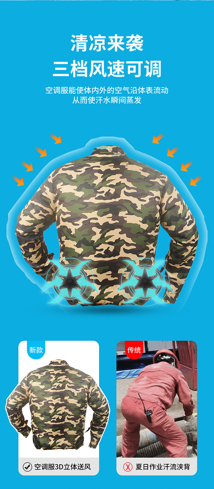 Clearance air conditioning clothing fan clothing fan camouflage clothing with fan clothing clothing source factory