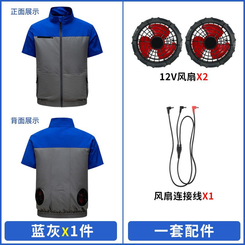 国境を越えた新しいスマート空調服ジャケット 扇風機付き 屋外作業服 労働保護 扇風機服