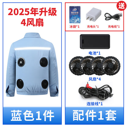 Heatstroke Prevention and Cooling Air Conditioning Clothes Men's Work Clothes Refrigeration with Fan Charging Site Labor Protection Clothes Welder Jacket