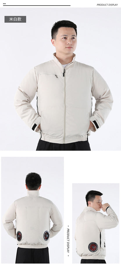 国境を越えた新しいスマート空調服ジャケット 扇風機付き 屋外作業服 労働保護 扇風機服