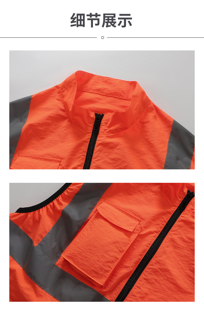 Cross-border Summer New Reflective Strip Air-conditioning Suit Jacket Clothes with Fan Safety Work Clothes Men's Service Clothes