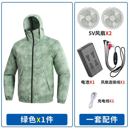 New Fan Sun Protection Clothing, Heatstroke Prevention Outdoor Work Clothes, Refrigeration Fishing Clothing for Men and Women with Fans to Cool down