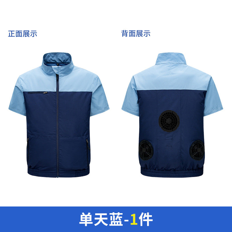国境を越えた新しいスマート空調服ジャケット 扇風機付き 屋外作業服 労働保護 扇風機服