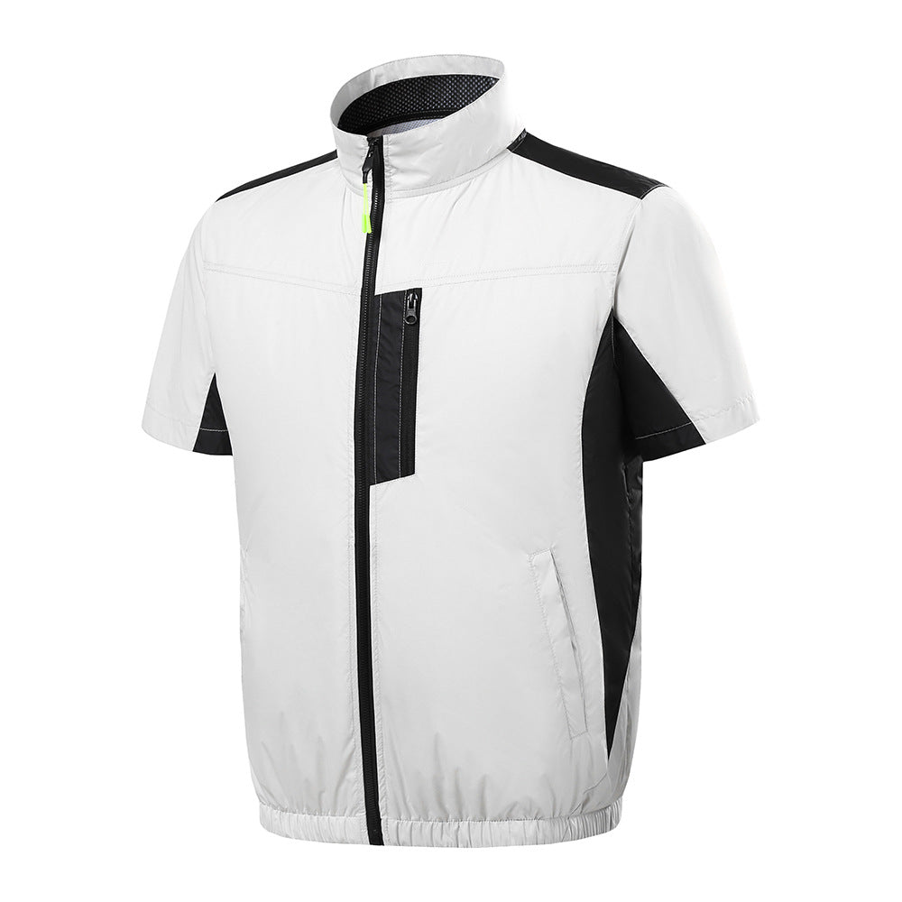 Cross-border Heat Prevention Fan Clothing Short-sleeved Air Conditioning Clothing Intelligent Cooling Refrigeration Clothing Men's and Women's Labor Protection Welding Short-sleeved Jacket