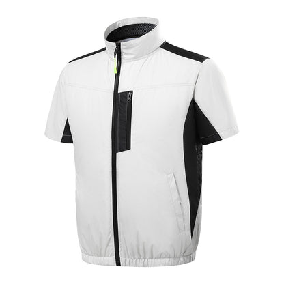 Cross-border Heat Prevention Fan Clothing Short-sleeved Air Conditioning Clothing Intelligent Cooling Refrigeration Clothing Men's and Women's Labor Protection Welding Short-sleeved Jacket