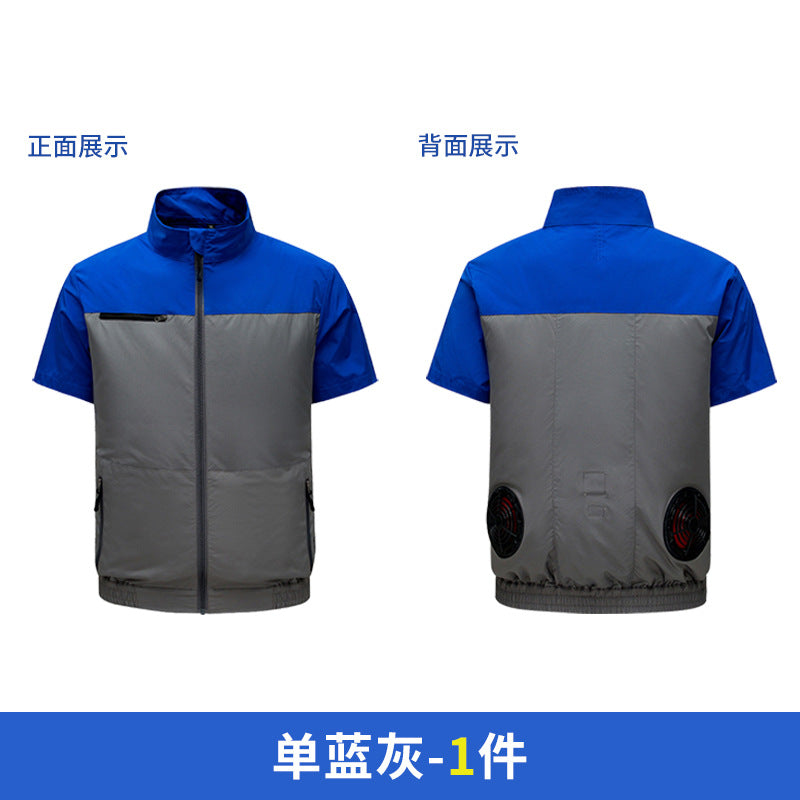 国境を越えた新しいスマート空調服ジャケット 扇風機付き 屋外作業服 労働保護 扇風機服