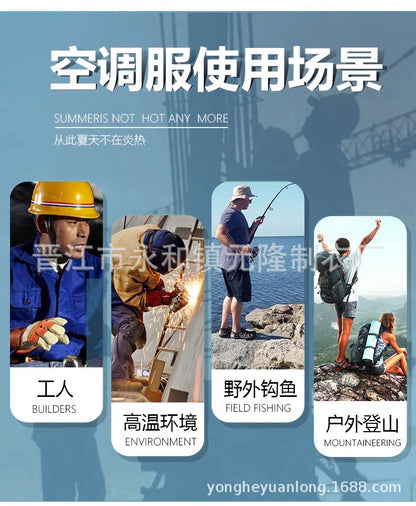 Cross-border Air-conditioning Clothing Summer Cooling Fan Clothing Men's Workers' Clothing with Fan Summer-heat Protection Electric Welding Labor Protection Work Clothes