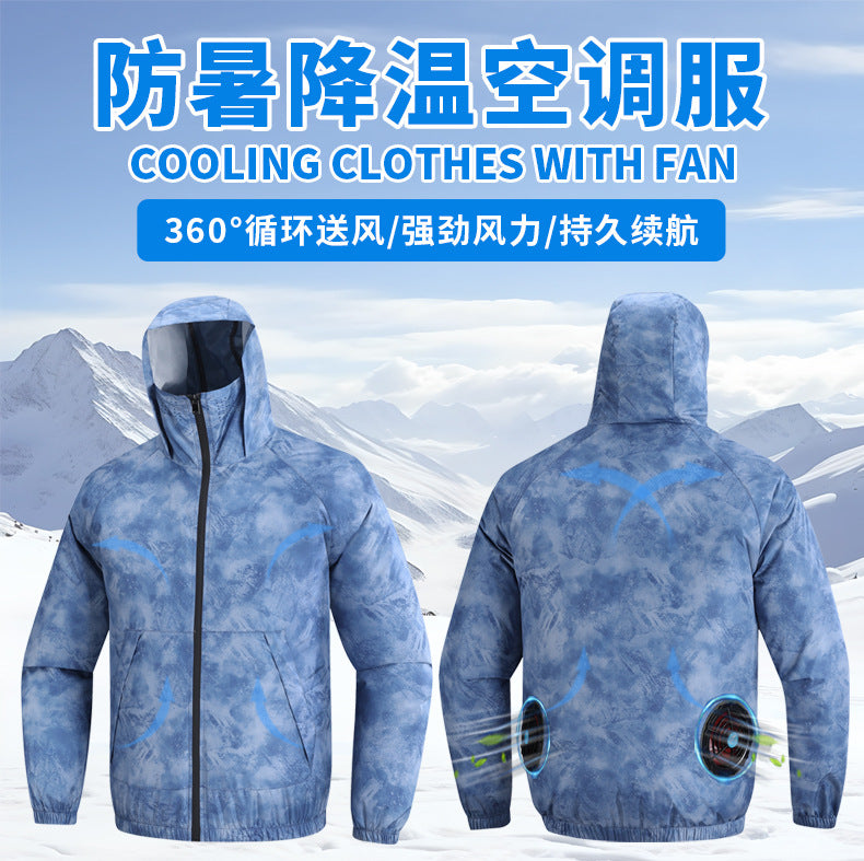 New Fan Sun Protection Clothing, Heatstroke Prevention Outdoor Work Clothes, Refrigeration Fishing Clothing for Men and Women with Fans to Cool down