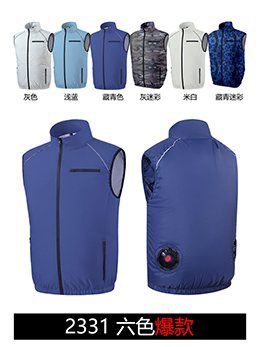 Cross-border Heat Prevention Fan Clothing Short-sleeved Air Conditioning Clothing Intelligent Cooling Refrigeration Clothing Men's and Women's Labor Protection Welding Short-sleeved Jacket