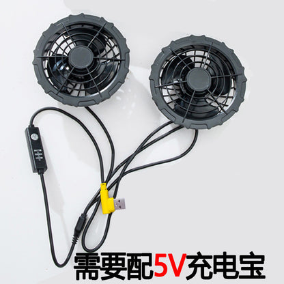 Summer Cooling Reflective Strip Fan Clothing Short-Sleeved Outdoor Air-Conditioning Clothing Men's Style with Fan Duty Road Administration Construction Site