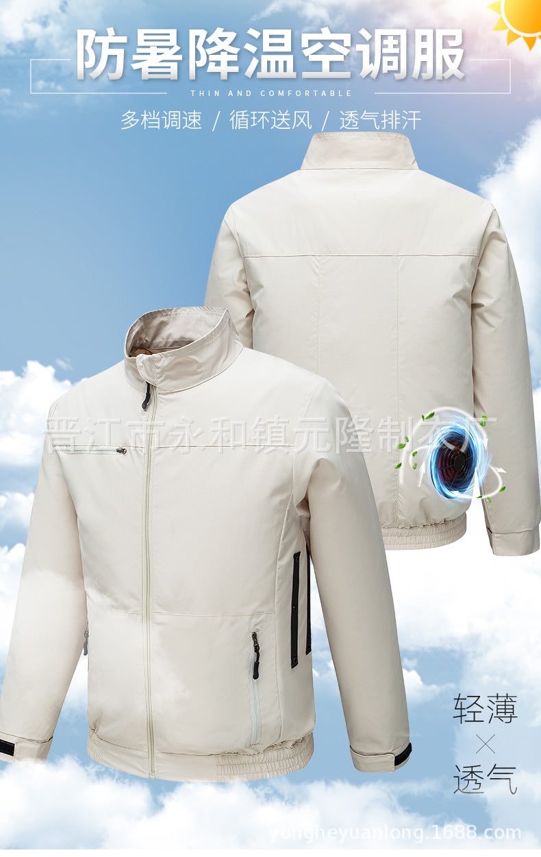 Cross-border Air-conditioning Clothing Summer Cooling Fan Clothing Men's Workers' Clothing with Fan Summer-heat Protection Electric Welding Labor Protection Work Clothes