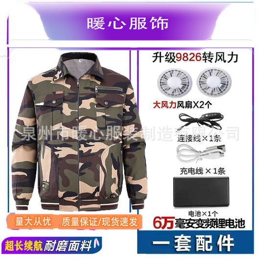 25 New Air-conditioning Clothes with Fan Outdoor Work Air-conditioning Shirt Factory Direct Cross-border Wholesale Exclusive