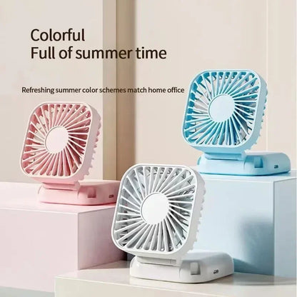 Portable Neck Fan Foldable Mini Handheld Fan with Power Bank USB Rechargeable Small Hand Fan Hanging Neck Fan Folding Desk Fan