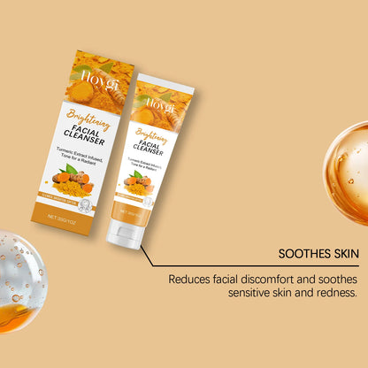 Turmeric Cleanser Moisturize Facial Brightening Skin Tone Daily Face Wash Foam Skincare Deep Clean Blackhead Removal Oil Control
