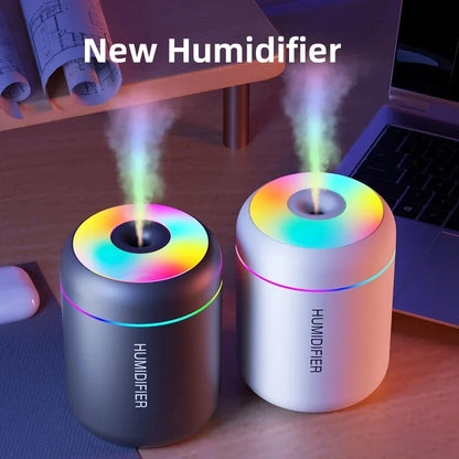ミニ加湿器 USB給電式 180ML アロマディフューザー エッセンシャルオイル対応 アロマテラピーミストメーカー ライト付き 車内 自宅 寝室用