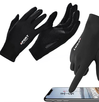 Summer Ice Silk Touchscreen Anti slip Gloves Outdoor Fishing Waterproof Sunscreen Gloves Bicycle Gloves