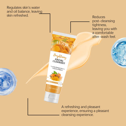 Turmeric Cleanser Moisturize Facial Brightening Skin Tone Daily Face Wash Foam Skincare Deep Clean Blackhead Removal Oil Control