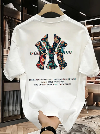 メンズ夏柄Tシャツ - 高品質、カジュアル、多用途、トレンディなゆったりとしたTシャツ