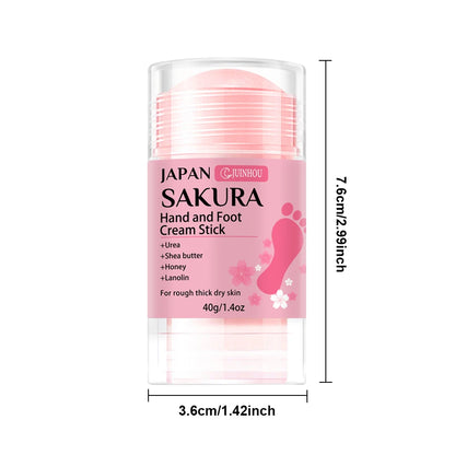 JUINHOU 60%尿素+2%サリチル酸 桜の香り ハンド＆フットクリームスティック 深部保湿・乾燥肌ケア・かかと保護