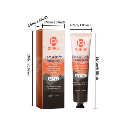 Facial Body Sunscreen UV Protection Waterproof Oil Control Sunblock Moisturizing Brightening Refresh Summer Anti Sunburn Spf30+