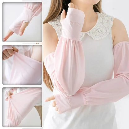 Summer Loose Sunscreen Driving Ice Silk Sleeve Female Long Length UV Protection Arm Arm Glove Sleeves Super Soft Breathable