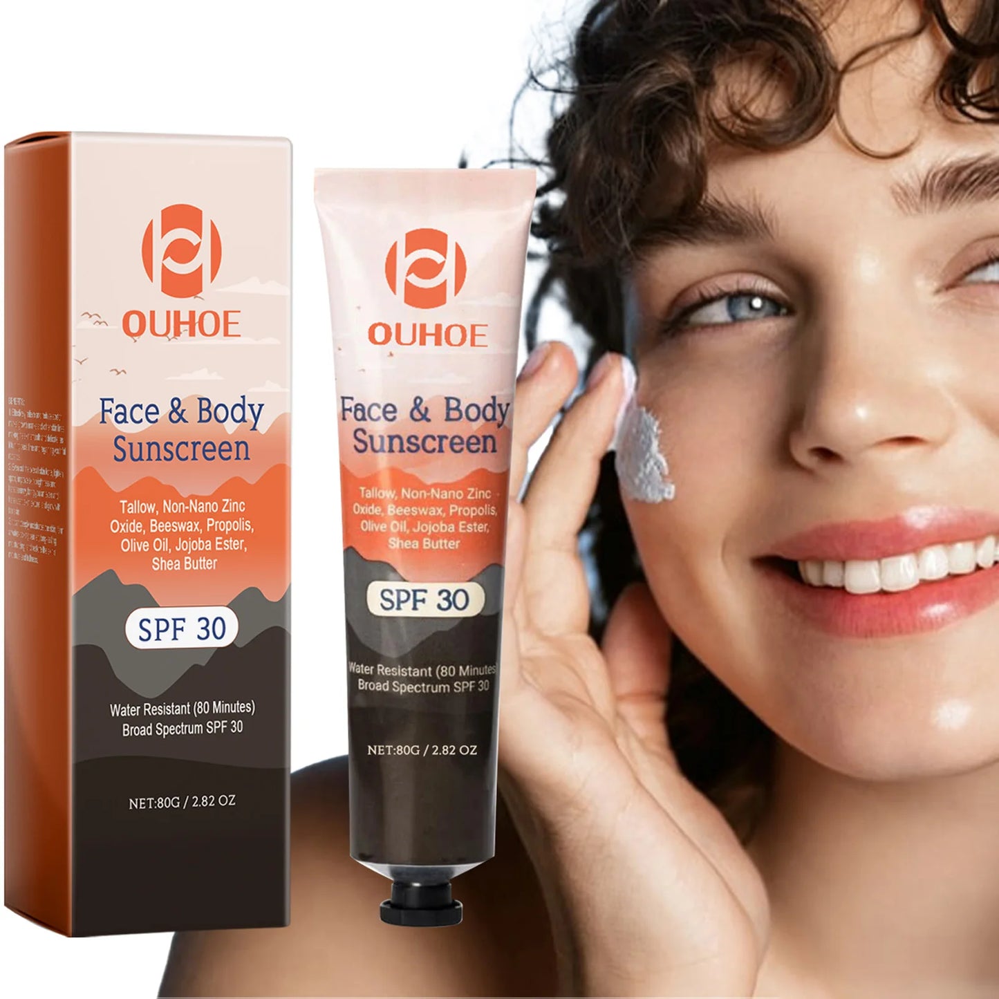 Facial Body Sunscreen UV Protection Waterproof Oil Control Sunblock Moisturizing Brightening Refresh Summer Anti Sunburn Spf30+