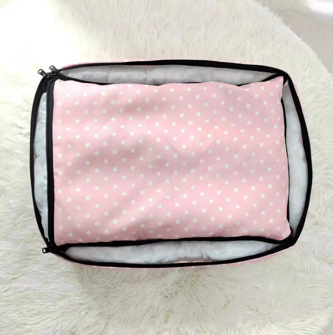 2025 犬用ドット柄ベッド 四季通用 快適 小型犬用ドッグベッド 高品質 ペット用品