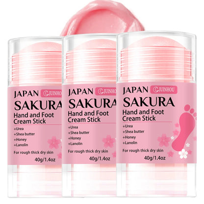 JUINHOU 60%尿素+2%サリチル酸 桜の香り ハンド＆フットクリームスティック 深部保湿・乾燥肌ケア・かかと保護