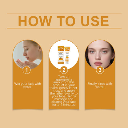 Turmeric Cleanser Moisturize Facial Brightening Skin Tone Daily Face Wash Foam Skincare Deep Clean Blackhead Removal Oil Control