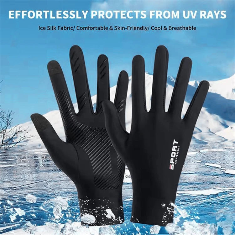 Summer Ice Silk Touchscreen Anti slip Gloves Outdoor Fishing Waterproof Sunscreen Gloves Bicycle Gloves