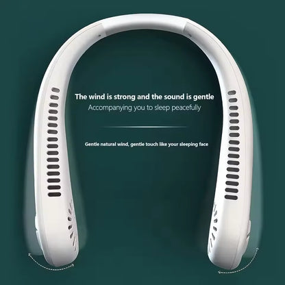 Hanging Neck Fan Portable USB Charging Mini Neck Hanging Fan Vaneless Air Cooler Outdoor Silent Multi Functional Sports Fan