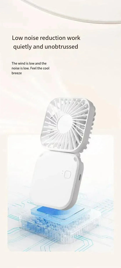 Portable Neck Fan Foldable Mini Handheld Fan with Power Bank USB Rechargeable Small Hand Fan Hanging Neck Fan Folding Desk Fan