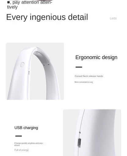 Hanging Neck Fan Portable USB Charging Mini Neck Hanging Fan Vaneless Air Cooler Outdoor Silent Multi Functional Sports Fan