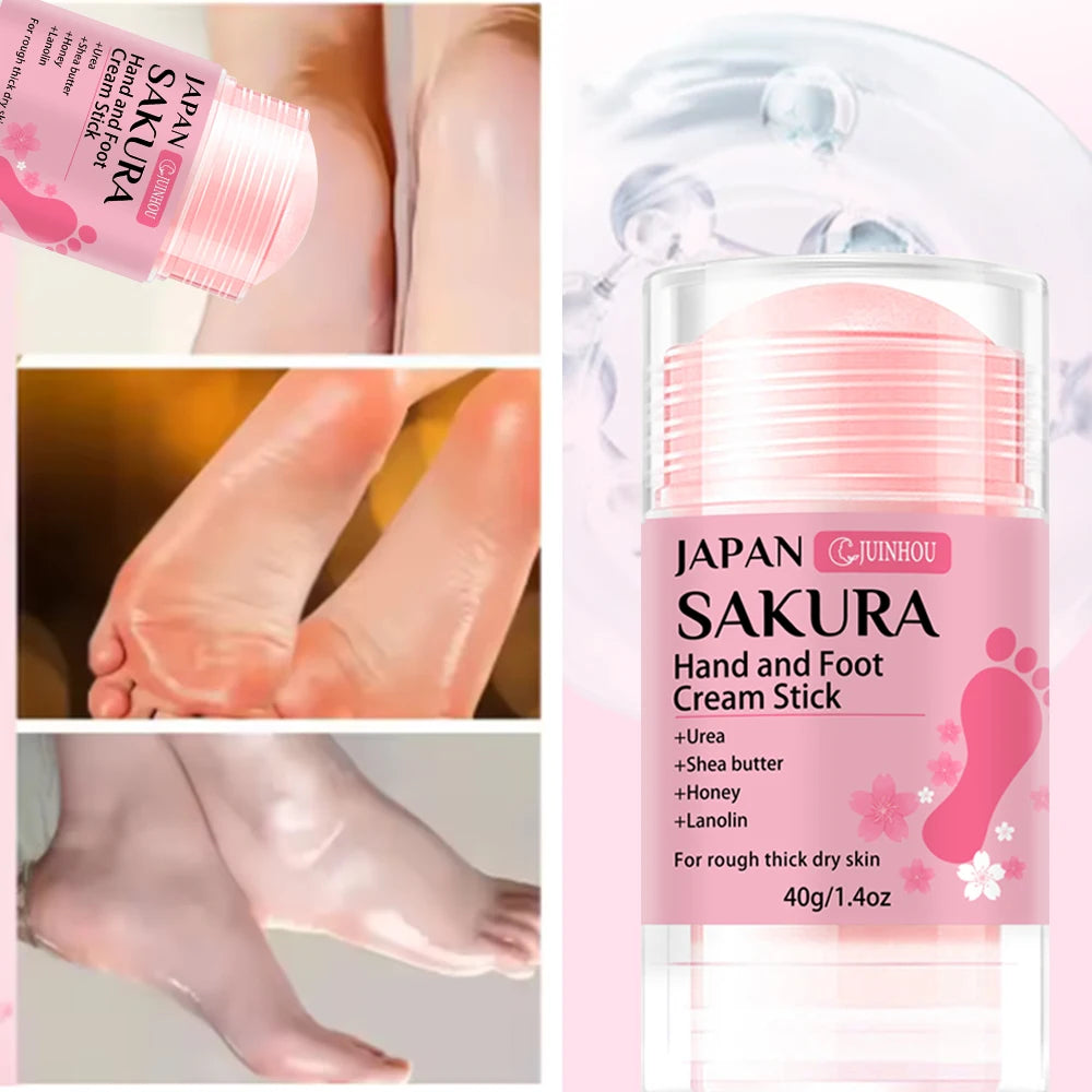 JUINHOU 60%尿素+2%サリチル酸 桜の香り ハンド＆フットクリームスティック 深部保湿・乾燥肌ケア・かかと保護