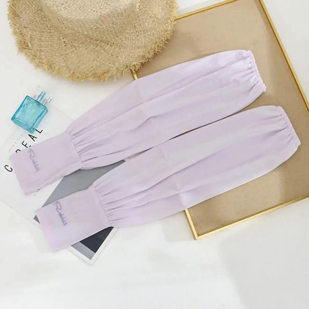 Summer Loose Sunscreen Driving Ice Silk Sleeve Female Long Length UV Protection Arm Arm Glove Sleeves Super Soft Breathable